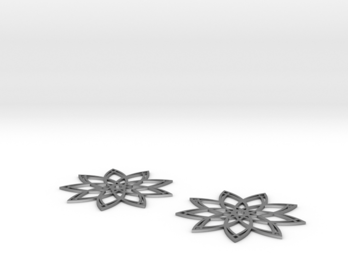 Nine-Point Wire-Star Earring 3d printed