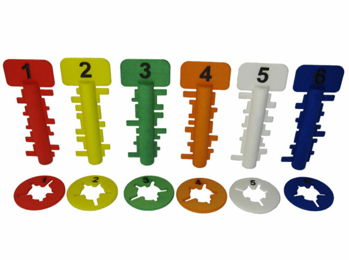 Key Maze set of six 3d printed 