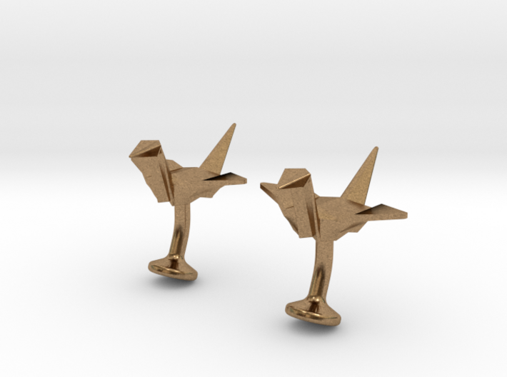 Origami Crane Cufflinks 3d printed