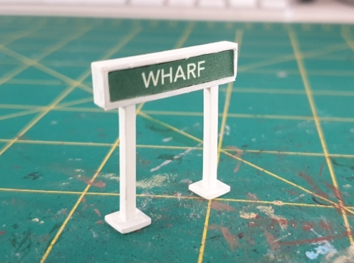 OO/HO Station Signs (Type 1, Short) x2 3d printed 