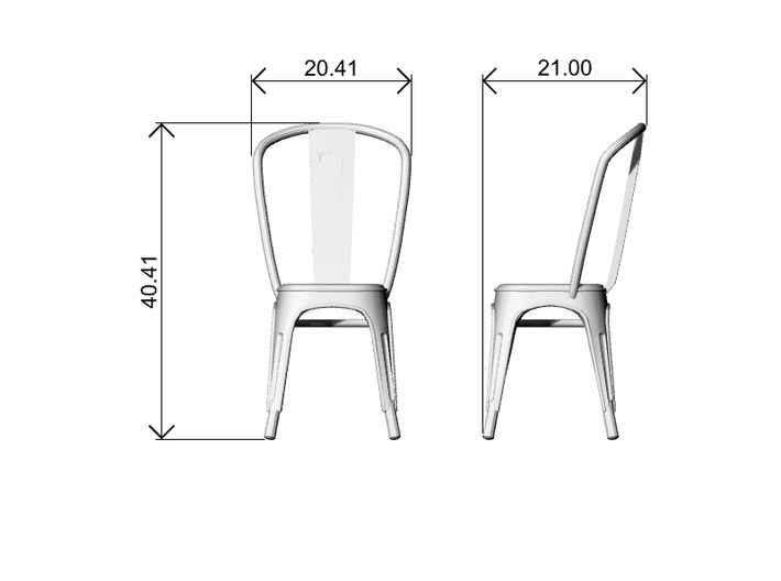 Chair 09. 1:24 Scale 3d printed Dimensions