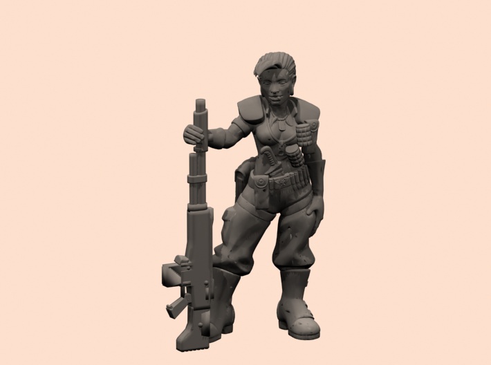 32mm Guards woman sergeant 3d printed