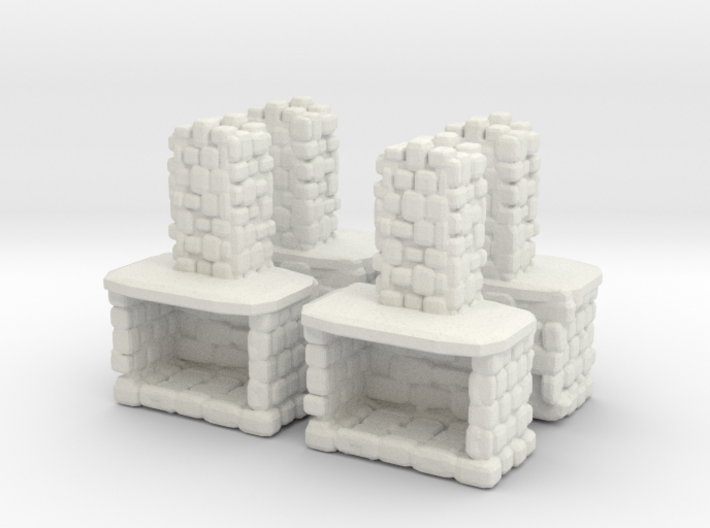 Stone Fireplace (x4) 1/144 3d printed