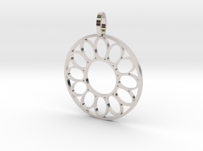 ring of ovals pendant 3d printed