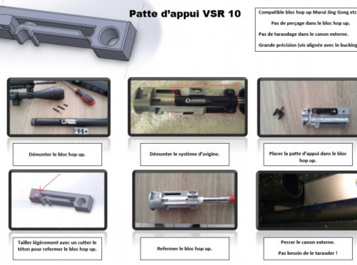 VSR10 patte d'appui hop up Airsoft 3d printed 