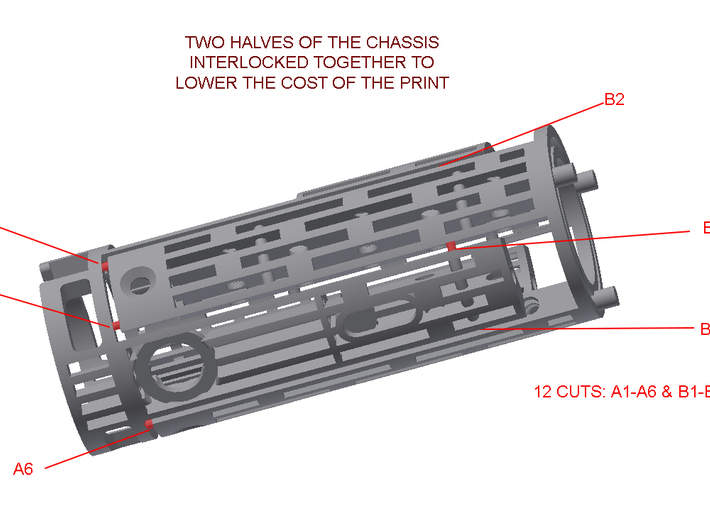 Obi Arena lightsaber hilt chassis for PRIZM 3d printed 