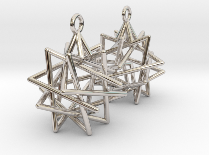 Tetrahedron Compound Earrings 3d printed
