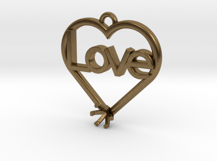 Heart Pendant &quot;Love&quot; (Mount 4.28mm) 3d printed