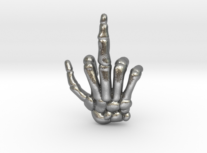 Skeletal Middle Finger Keychain/Pendant 3d printed