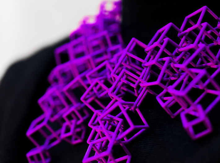 Large necklace made of interlocking cubes 3d printed 