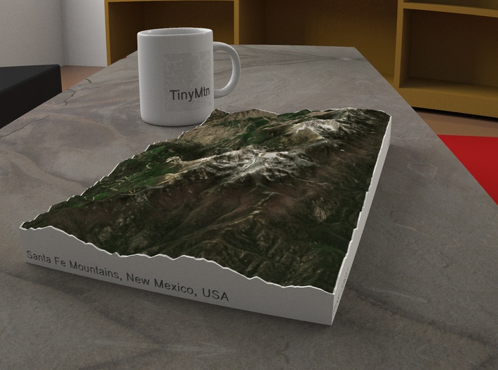 Santa Fe Mtns, New Mexico, USA, 1:50000 3d printed 
