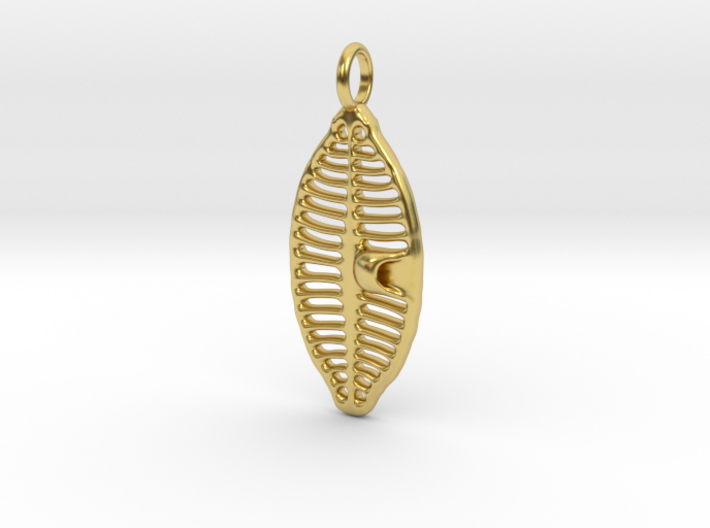 Planothidium Diatom pendant - Science Jewelry 3d printed
