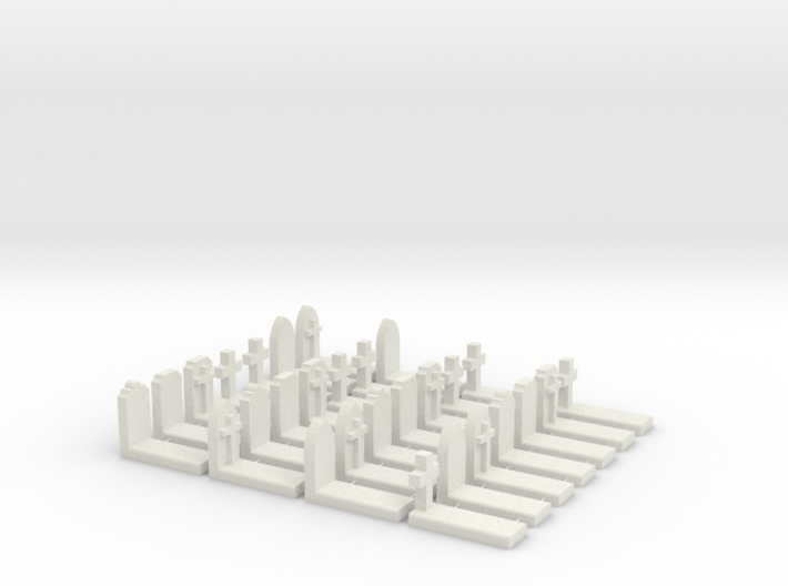 O Scale Cemetery Graves Graveyard (L) 1:43 3d printed