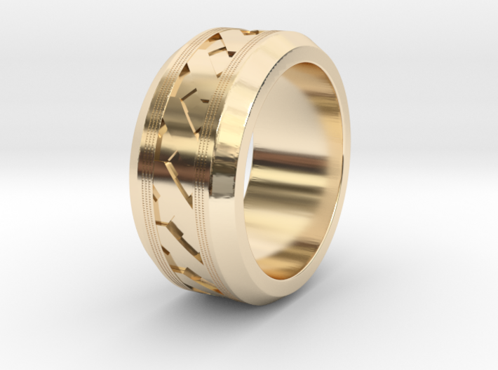 Men's X-Band Ring (Ridged) 3d printed