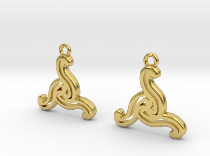 Double triskell earrings 3d printed