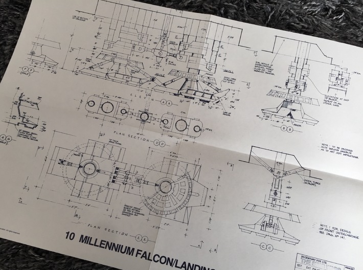 Perfect Grade Falcon, 1:72, Landing Gear Rings 2 3d printed Blueprints from Episode IV (1977)
