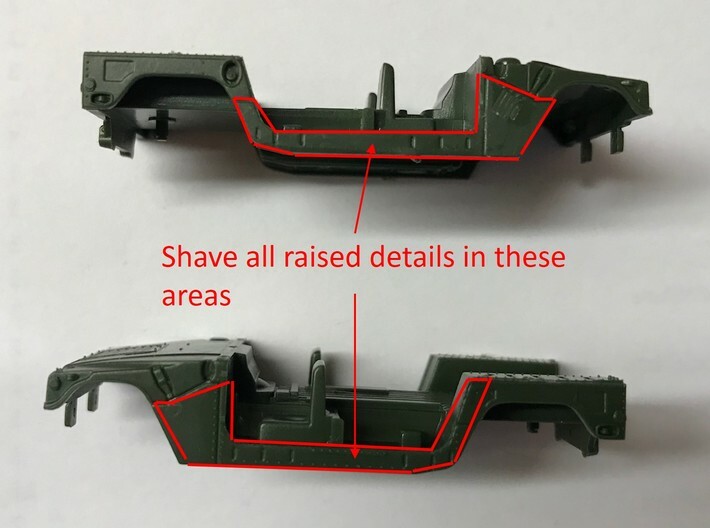 M1114 Humvee Armor W/ Spare Tire Bumper and Turret 3d printed Shave raised details as shown