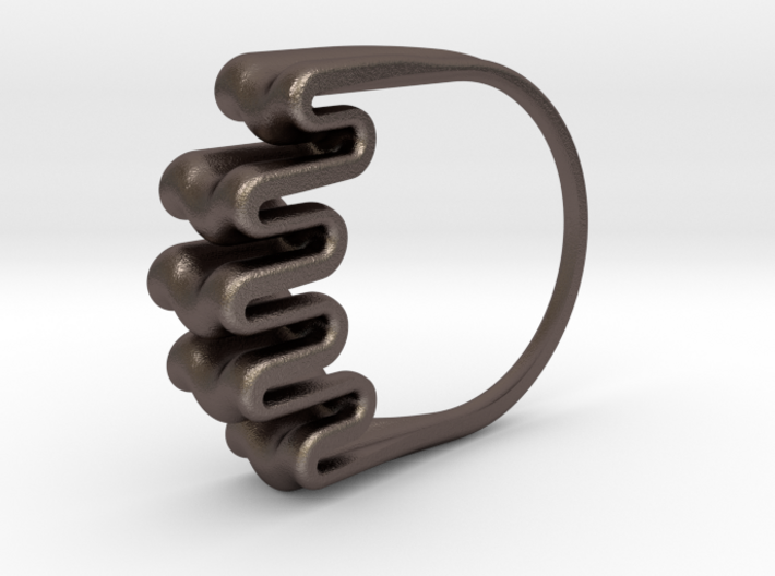 Ripple Ring - US Size 07 3d printed Stainless Steel Rendering