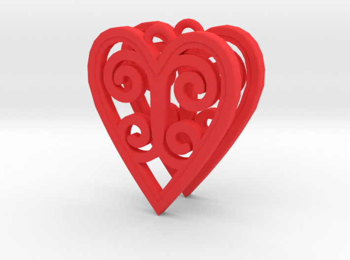Ace Earrings - Hearts 3d printed