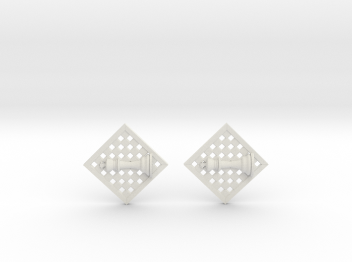 Chess Earrings - King 3d printed