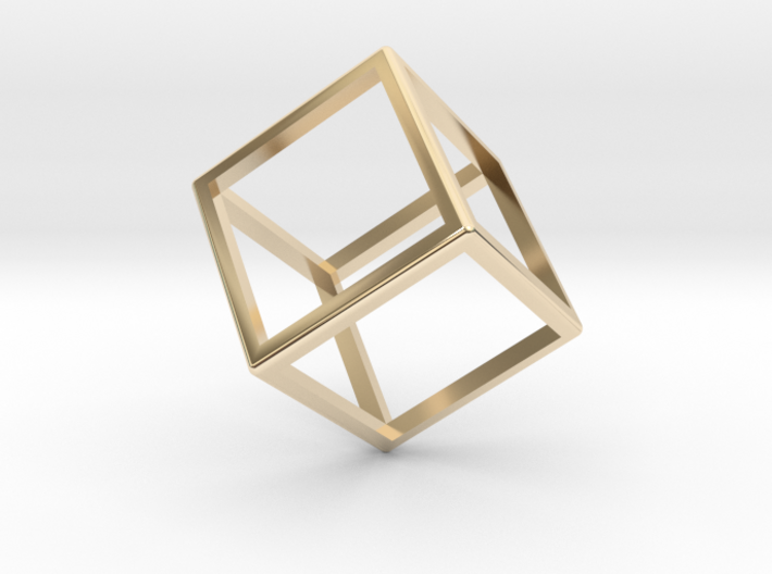 Wireframe Polyhedral Charm D6/Cube 3d printed