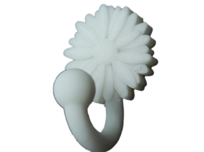Hook with daisy and ball 3d printed 