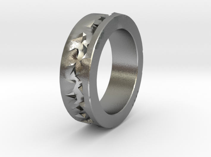 Silver Crystals Ring 3d printed 