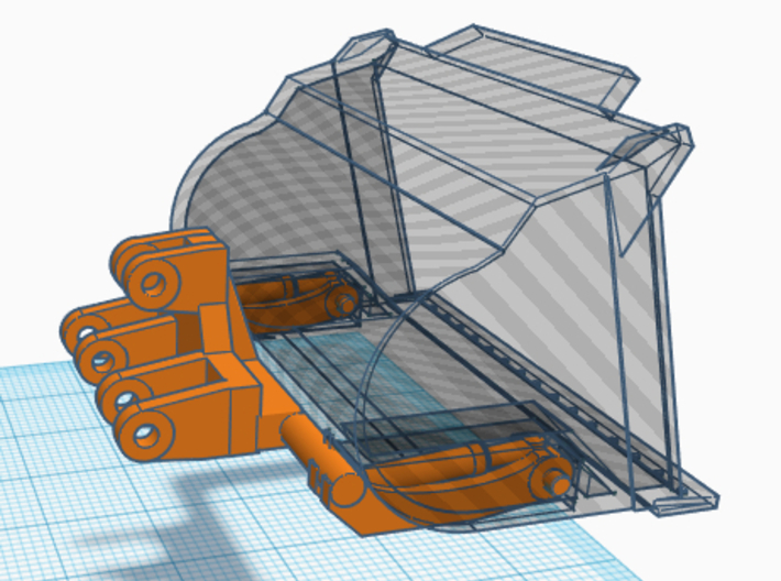 1/87th High Tip Bucket for Front End Loader 3d printed 