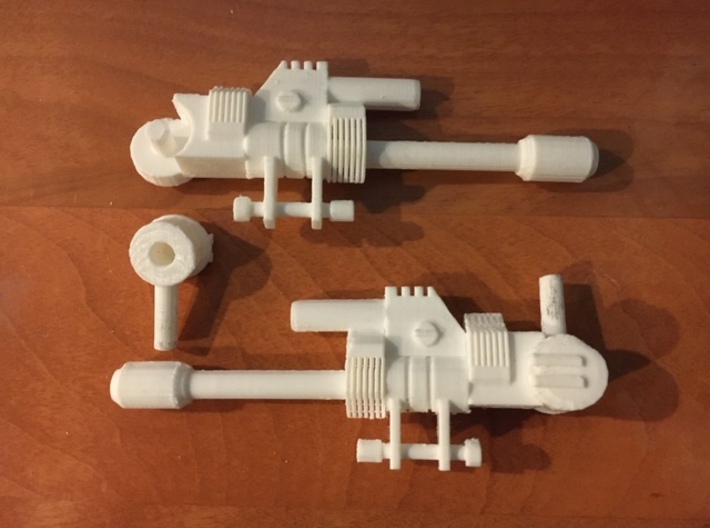 Sixshot Articulated Rifles 3d printed 