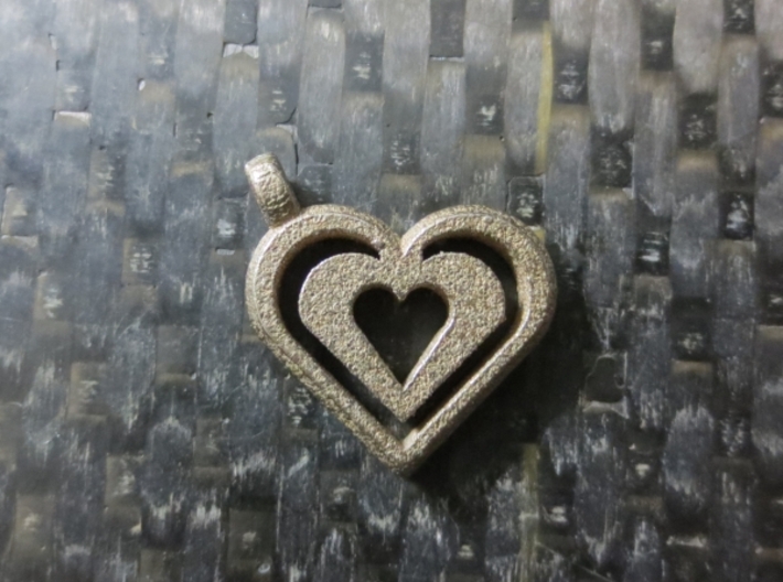 Enjoined Hearts Pendant 3d printed Enjoined Hearts Pendant in Stainless Steel
