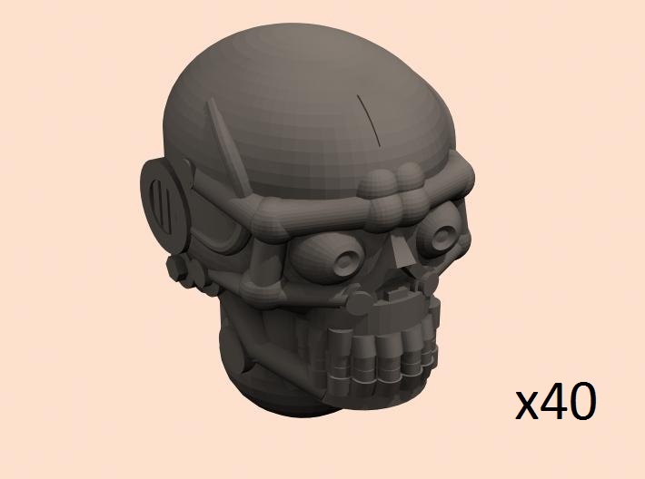 28mm robo skull heads x40 3d printed