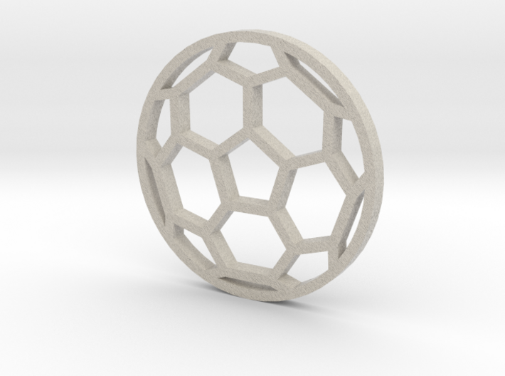 Soccer Ball - flat- outline 3d printed