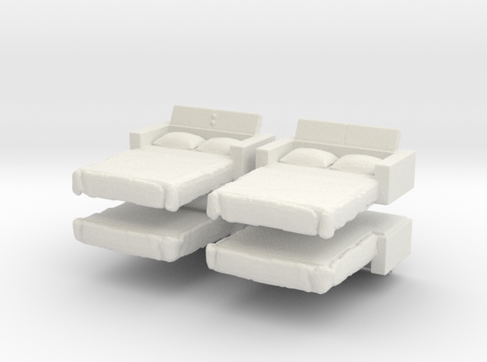 Sofa Bed (x4) 1/120 3d printed