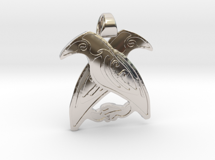 Odin's ravens [pendant] 3d printed