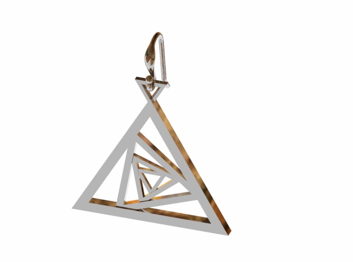 Triangle spiral earrings 3d printed 