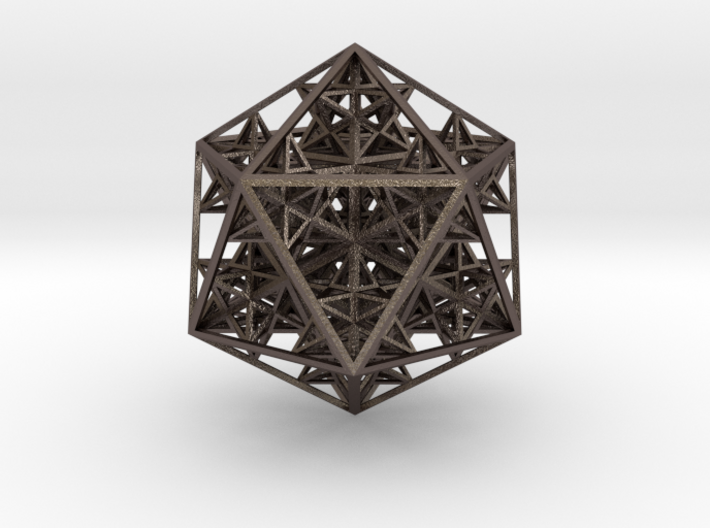 Nested 14 stellated dodecahedrons 3d printed