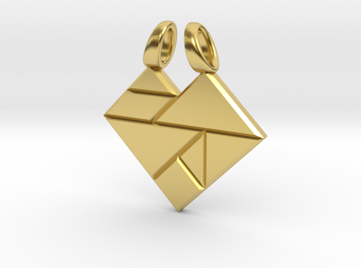 Heart tangram [pendant] 3d printed