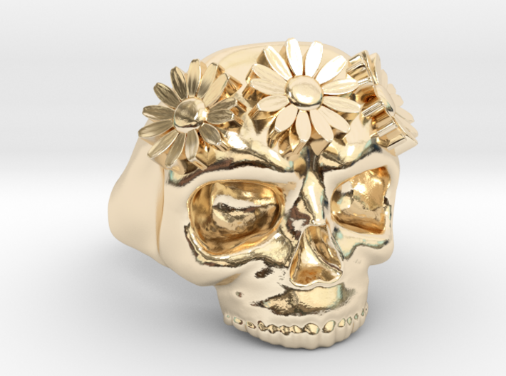 A Flower Crowned Skull 3d printed