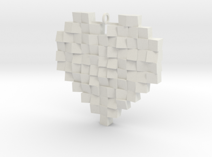 Faceted Heart 3d printed 