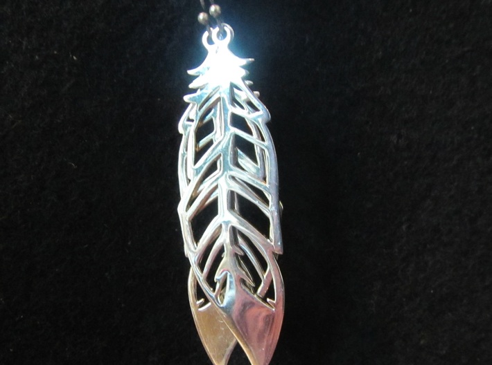 Feather earring 3d printed 