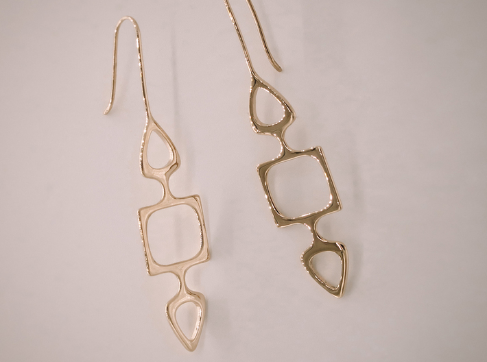 Reflection Earrings 3d printed 