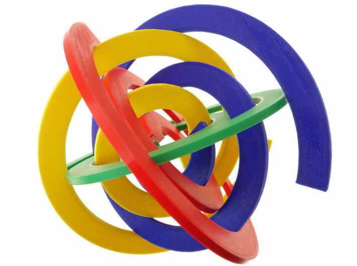 Four Interlocking Spirals 3d printed