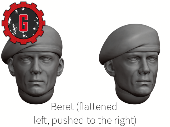 28mm Heroic Scale Beret, flattened left side 3d printed