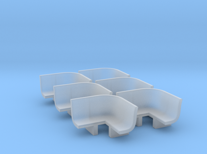 6pcs: N Scale Bench - Inside Radius 3d printed