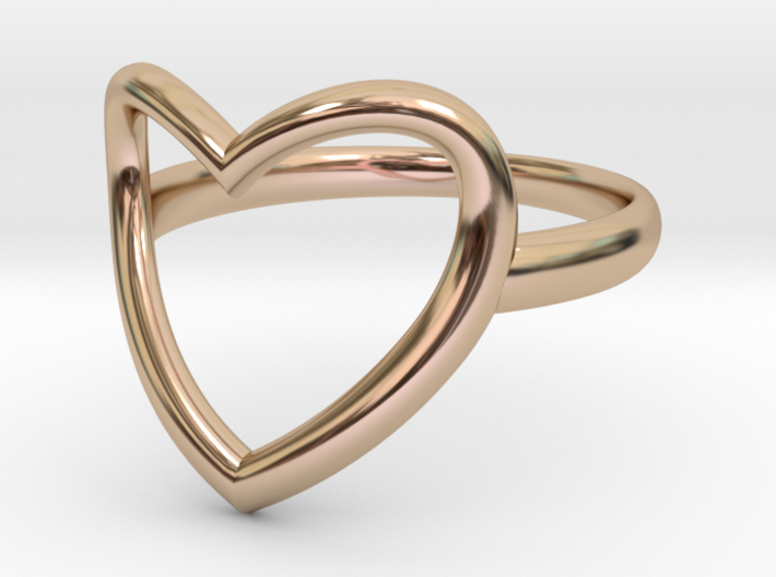 Open Heart Ring 3d printed