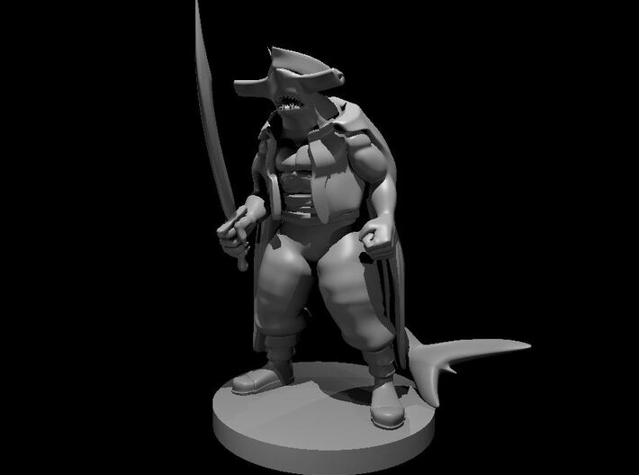 Hammerhead Pirate with Scimitar 3d printed