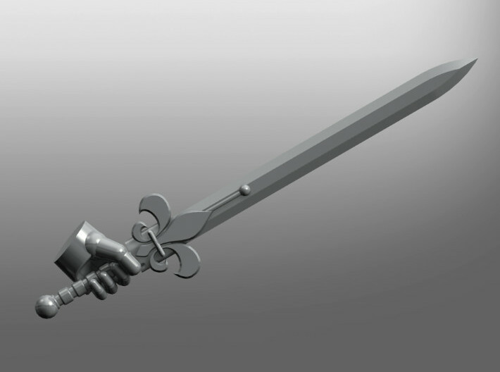 Lys-pattern Energy Sword (left hand) 3d printed 