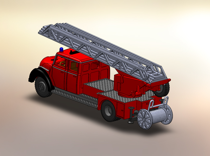 Magirus Feuerwehr mit Drehleiter 120 3d printed 
