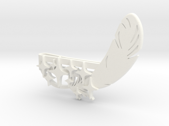&quot;Feather and 9 Stars&quot; Collar / tie Clip 3d printed