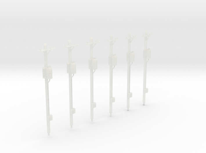N-Scale Power Poles - Transfomer Pack 3d printed Shapeways Rendering